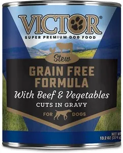 12/13.2 oz. Victor Grain Free Beef & Vegetable In Gravy - Food
